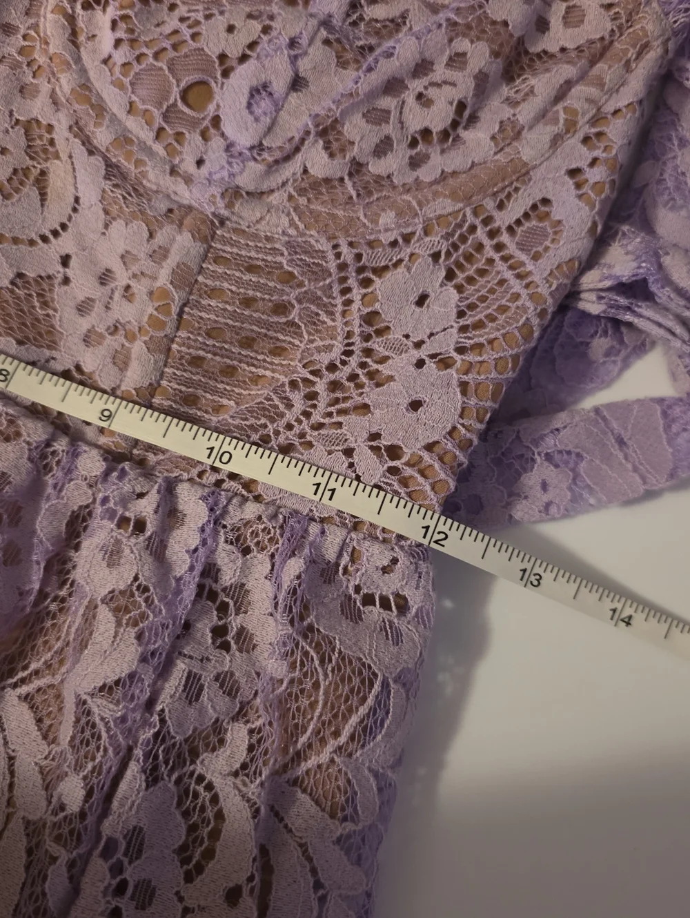 For Love & Lemons Valentina Lace Mini Dress Lavender XS - Picture 9 of 10